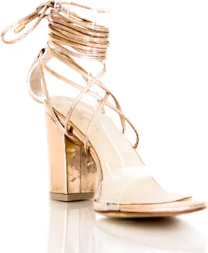 – Gold Block Heeled Sandals with Vinyl Strap – Size 11, Party Heels for Spring, Summer & Night Out – Large Sizes, All-Season Fit