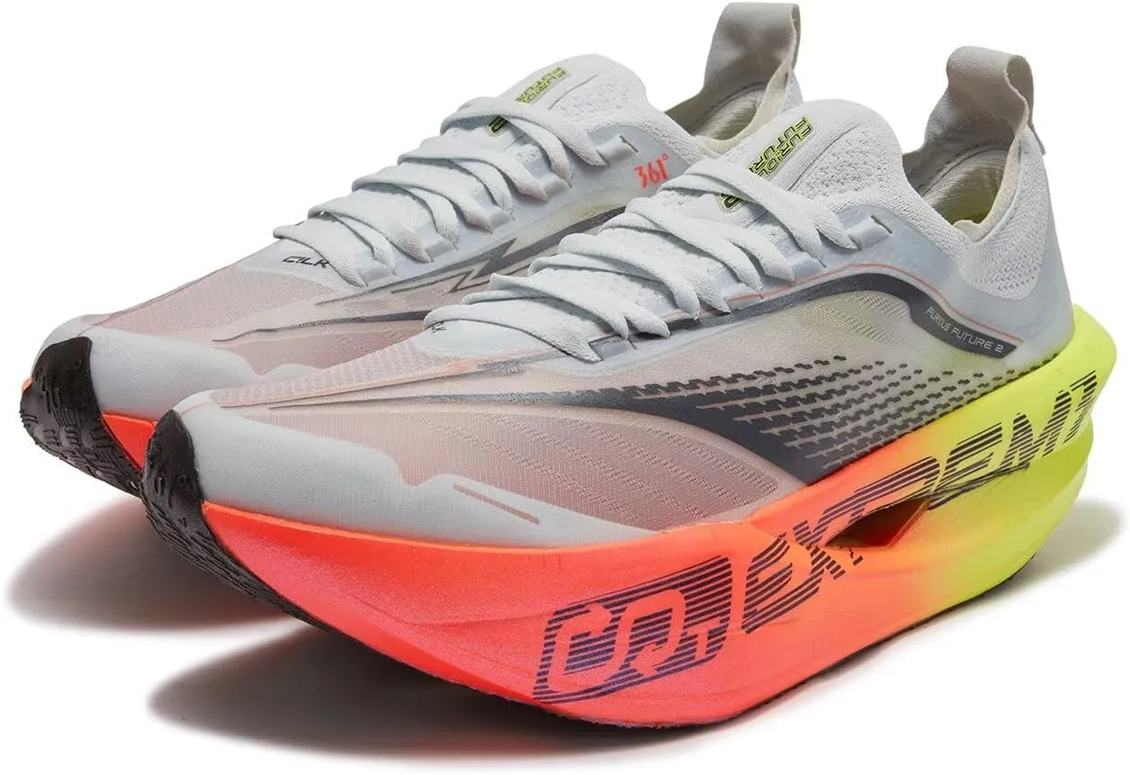 361° Furious Future 2.0 Running Shoes for Men Wide Foot Sneakers Lightweight,Breathable,Cushion,Carbon Plate Running Shoes for Professional Race,Marathon Training Shoes