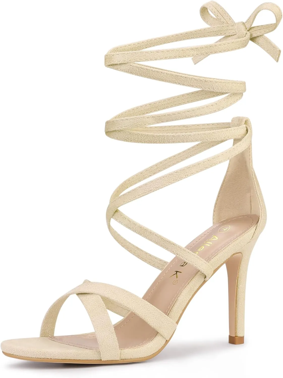 Allegra K Women's Lace Up Heels Stiletto High Heel Sandals
