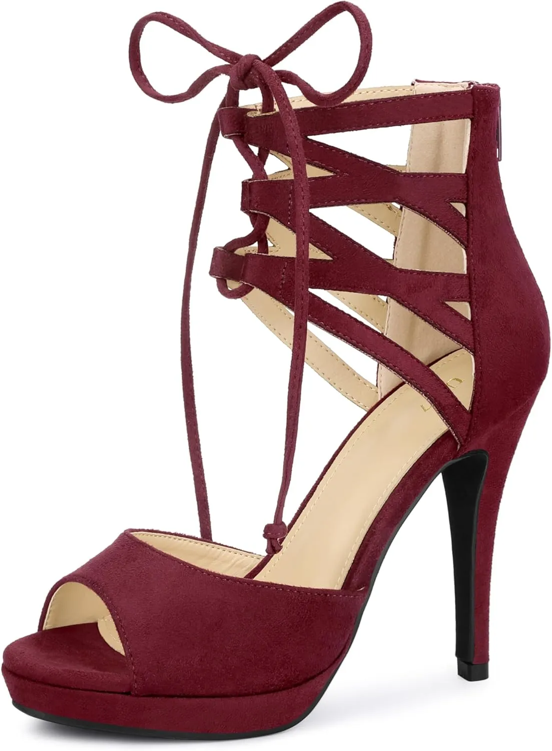 Allegra K Women's Platform Gladiator Strappy Open Toe Stiletto High Heel Sandals