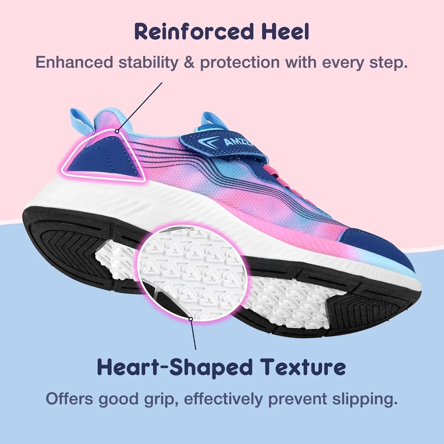 AMZZPIK Boys Girls Tennis Shoes Kids Slip On Sneakers Lightweight Running Walking Sports Shoe for Little Kid/Big Kid