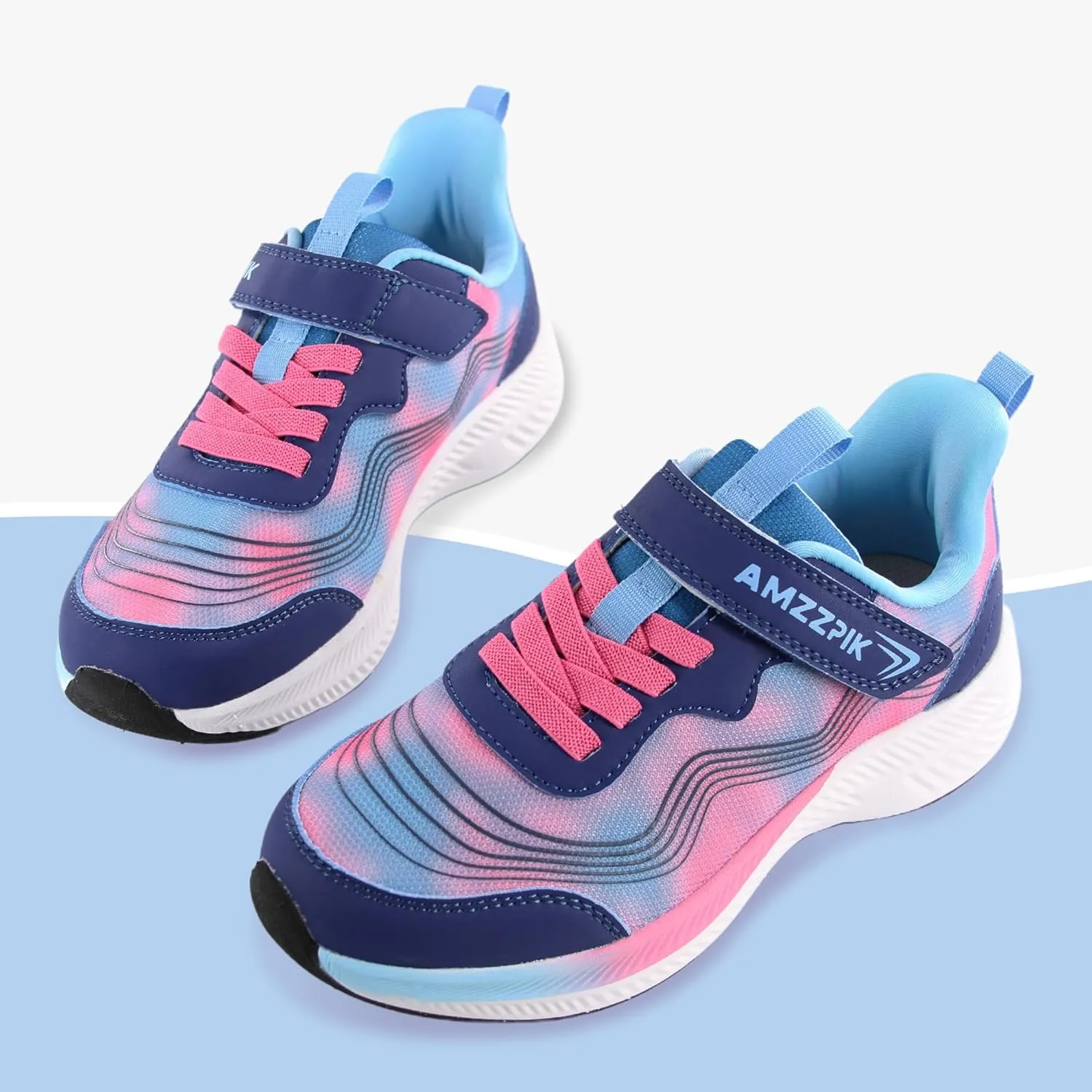 AMZZPIK Boys Girls Tennis Shoes Kids Slip On Sneakers Lightweight Running Walking Sports Shoe for Little Kid/Big Kid