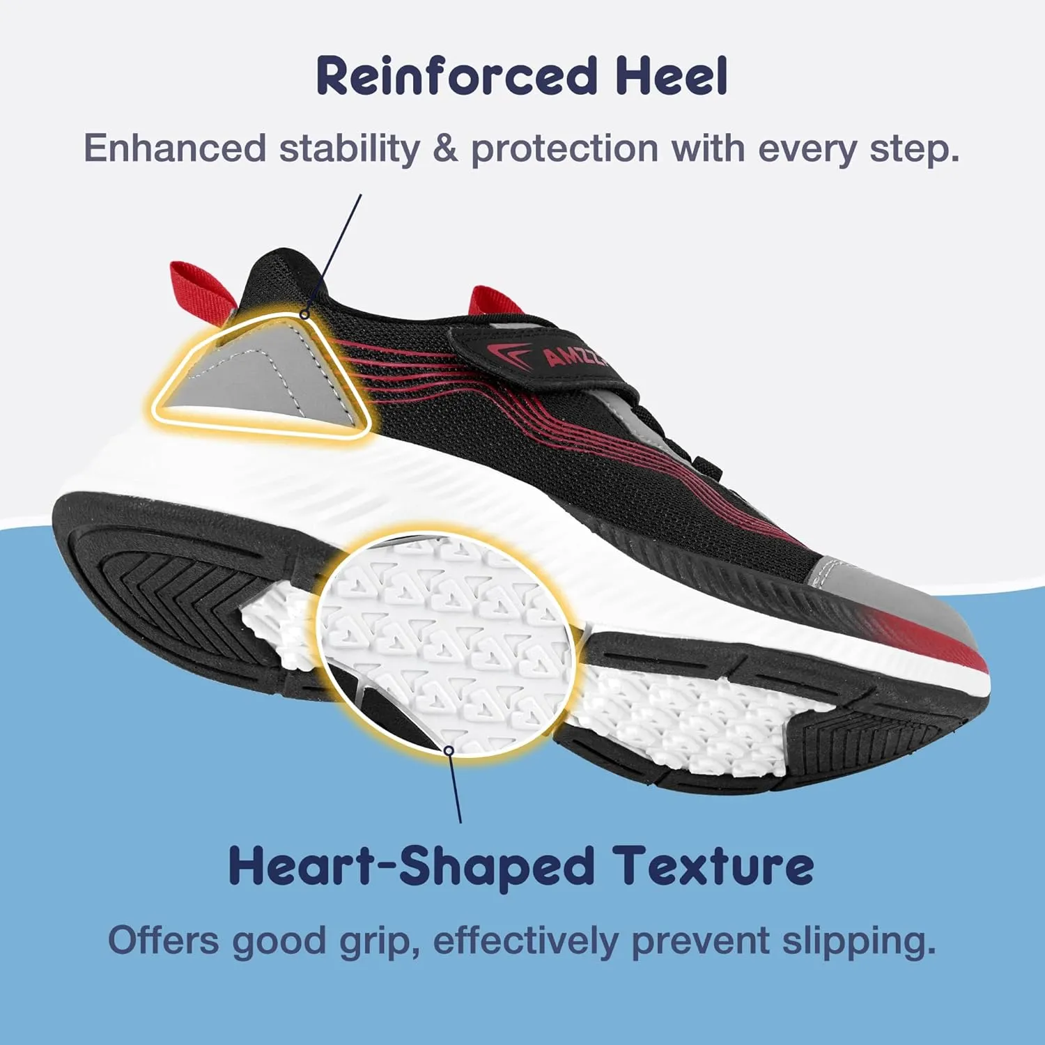 AMZZPIK Boys Girls Tennis Shoes Kids Slip On Sneakers Lightweight Running Walking Sports Shoe for Little Kid/Big Kid