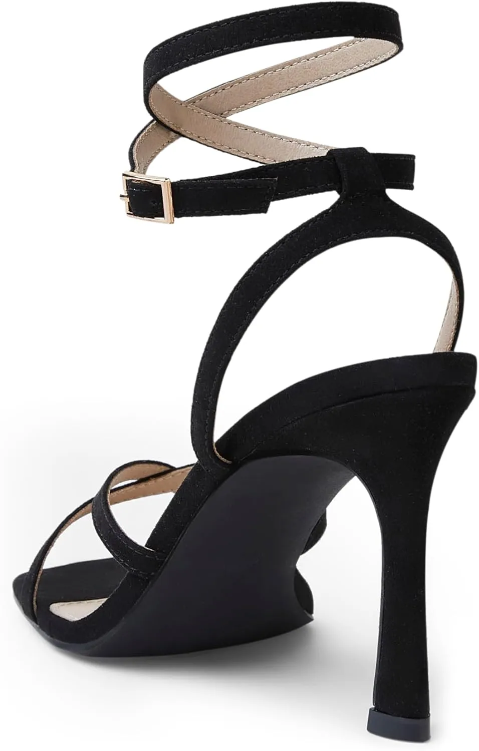 Arromic High Heels for Women Strappy Stilettos Square Open Toe Buckle Ankle Strap Sexy Wedding Dress Heeled Sandals