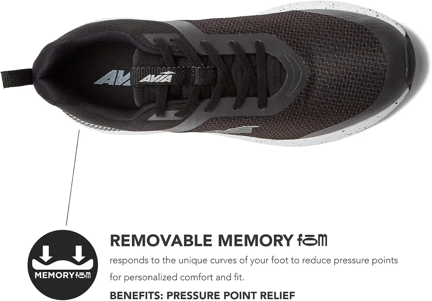 Avia Zoom Men’s Running Shoes with Lightweight Breathable Mesh Upper and Memory Foam