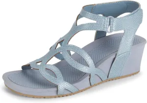 BareTraps Womens Raeanne Faux Leather Strappy Wedge Sandals Blue 7 Medium (B,M)