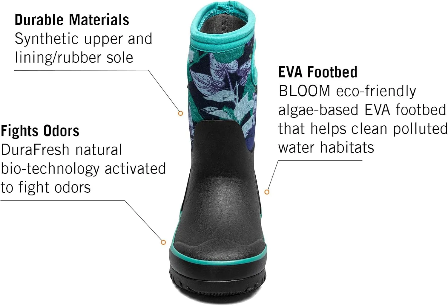 BOGS Grasp Kids Waterproof Insulated All Weather Rain Boots Mud Boots I For Snow, Rain, Winter, Mud and Cold Weather for Toddlers, Girls, Boys, Unisex