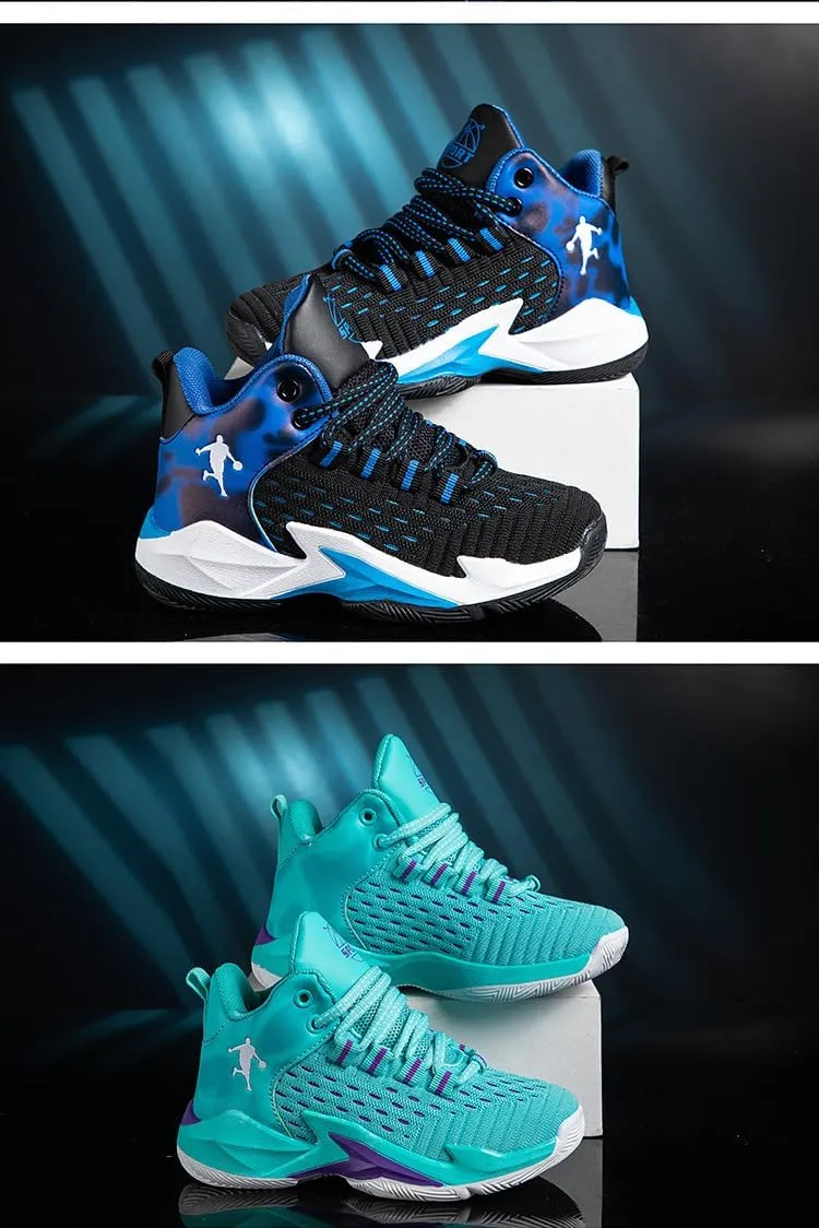 Boys Basketball Shoes 2025 Spring Lightweight Breathable Kids Sneakers, Non-Slip Rubber Sole Athletic Shoes for Running & Training