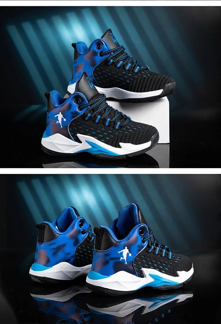 Boys Basketball Shoes 2025 Spring Lightweight Breathable Kids Sneakers, Non-Slip Rubber Sole Athletic Shoes for Running & Training