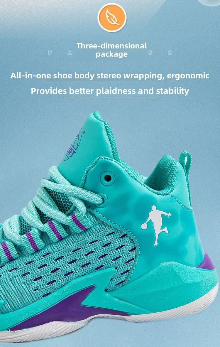 Boys Basketball Shoes 2025 Spring Lightweight Breathable Kids Sneakers, Non-Slip Rubber Sole Athletic Shoes for Running & Training
