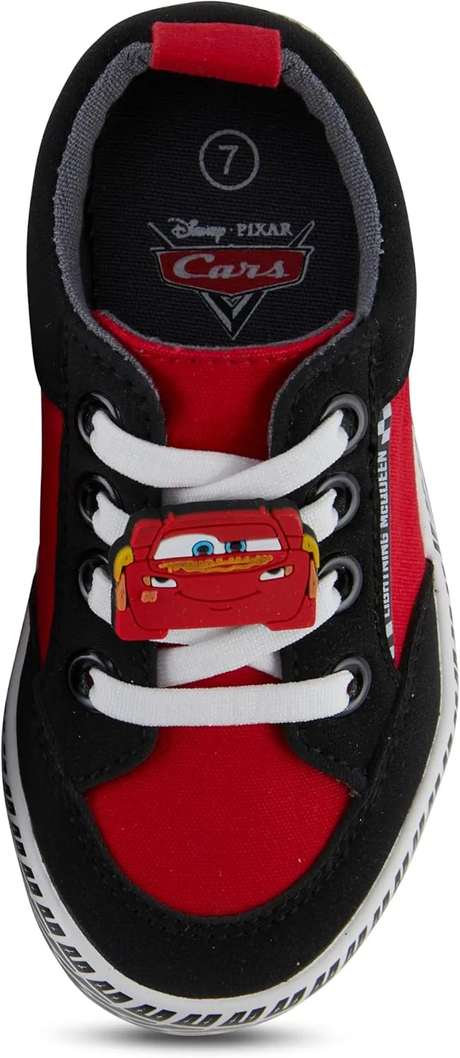 Boys Toddler Cars Low Top Sneaker - Lightning McQueen Shoes - Lightning McQueen, Mater, Doc Hudson, and Sally Lace Up Low Top Sneaker
