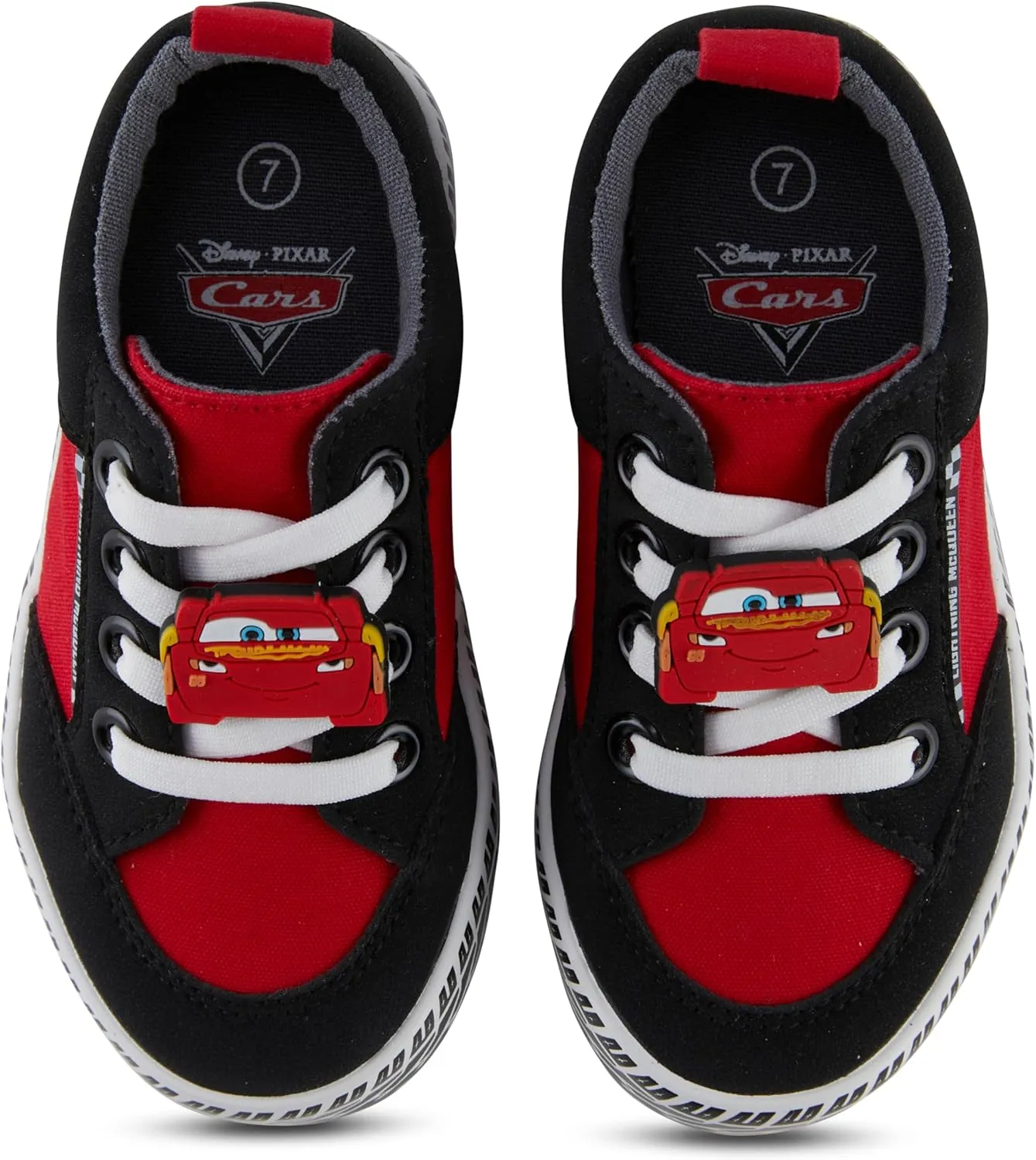 Boys Toddler Cars Low Top Sneaker - Lightning McQueen Shoes - Lightning McQueen, Mater, Doc Hudson, and Sally Lace Up Low Top Sneaker