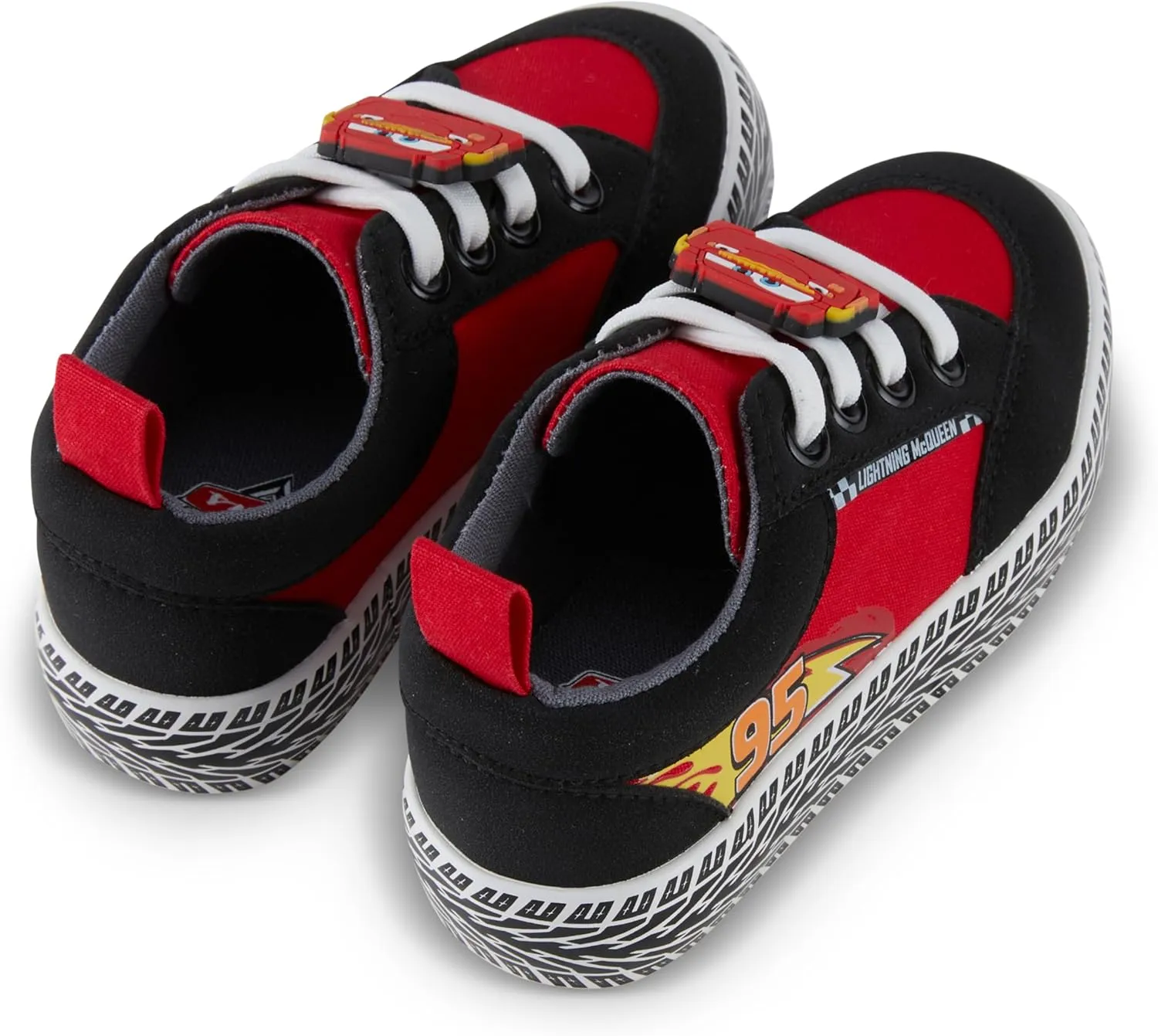 Boys Toddler Cars Low Top Sneaker - Lightning McQueen Shoes - Lightning McQueen, Mater, Doc Hudson, and Sally Lace Up Low Top Sneaker