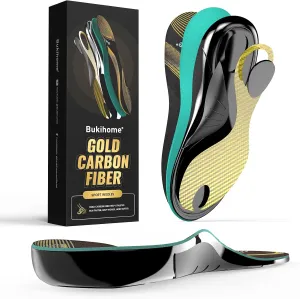 Bukihome Aerospace-Grade Carbon Fiber Insoles - Sports & Daily Use - Lightweight Arch Support - Energy Return - Injury Prevention - Trim-to-Fit Design - Durable for 24 Months - 2XL