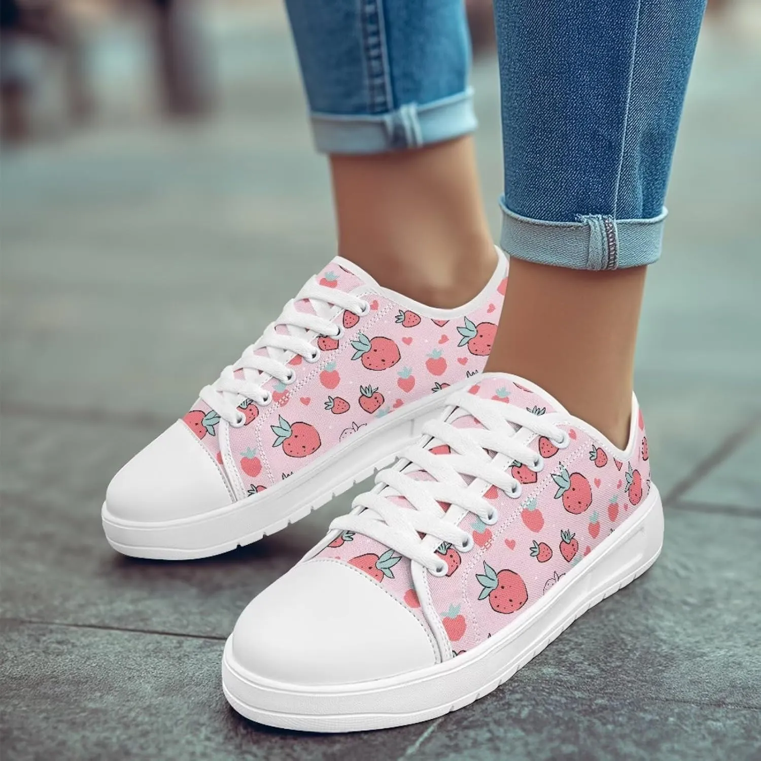 Canvas Shoes for Women Classic Mesh Breathable Lightweight Non-Slip Sneakers Slip On Tennis Walking Shoes US 5.5-13.5