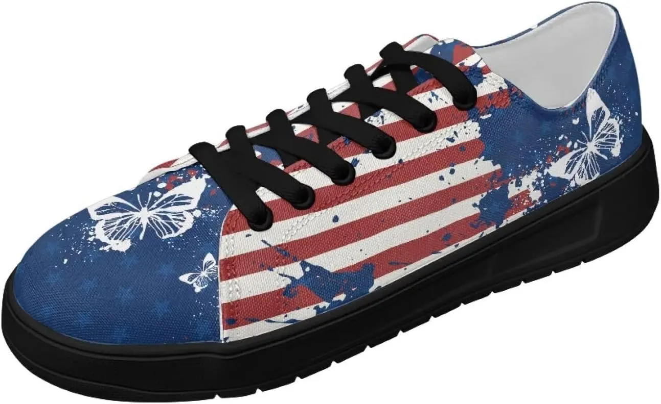 Canvas Shoes Lace-Up Low Top Sneakers Womens Fashion Casual Shoes Walking Comfortable Platform Canvas Sneakers