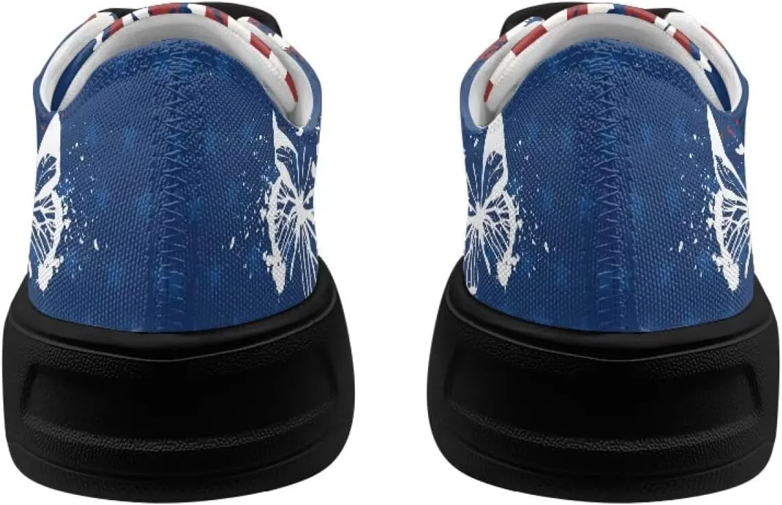 Canvas Shoes Lace-Up Low Top Sneakers Womens Fashion Casual Shoes Walking Comfortable Platform Canvas Sneakers