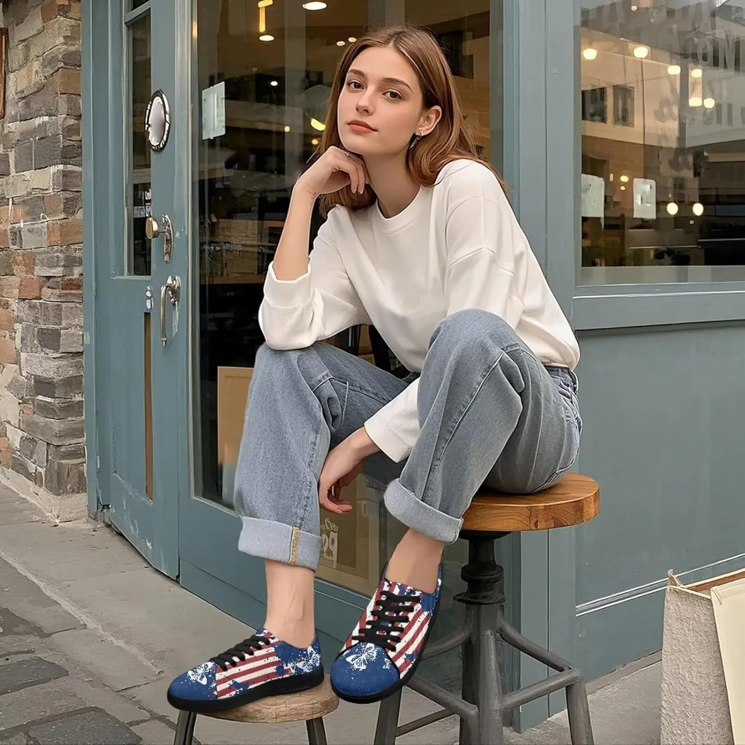 Canvas Shoes Lace-Up Low Top Sneakers Womens Fashion Casual Shoes Walking Comfortable Platform Canvas Sneakers