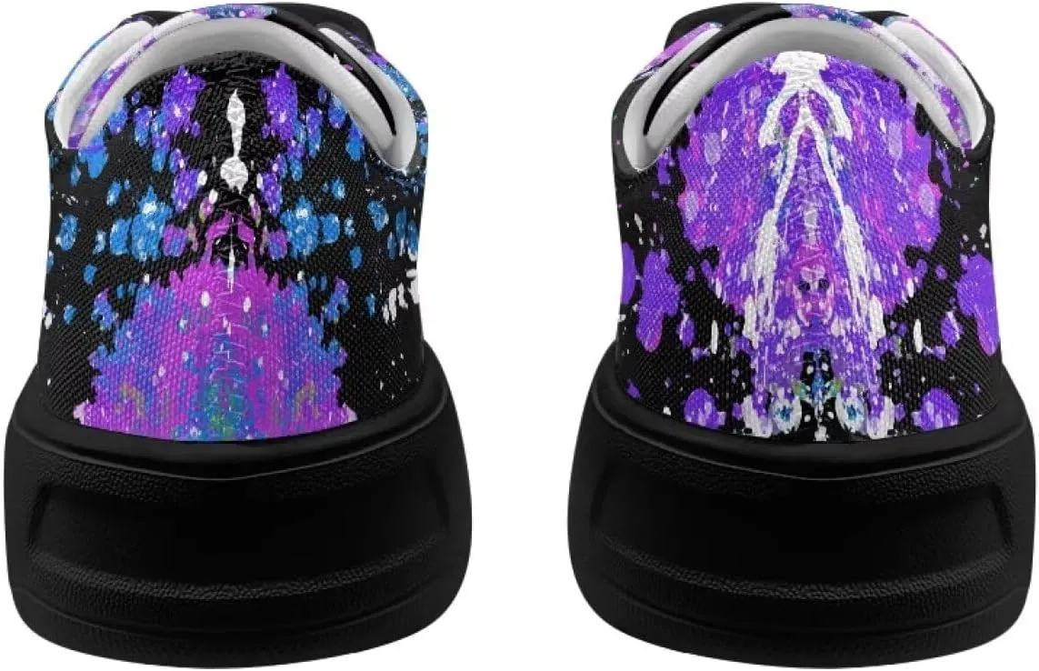 Canvas Sneakers for Women Low Top Lace Up Shoes Comfortable Canvas Tennis Shoes with Anti Skid EVA Sole Dressy Flats