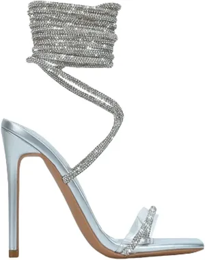 Cape Robbin Women's Rhinestone Lace Up High Heel Sandals