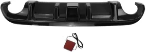 Car Rear Bumper Diffuser Spoiler with Indicator Light Compatible for Infiniti Q50 2014-2017 Car Modification Posterior Lip Body Kit(Carbon Fiber)