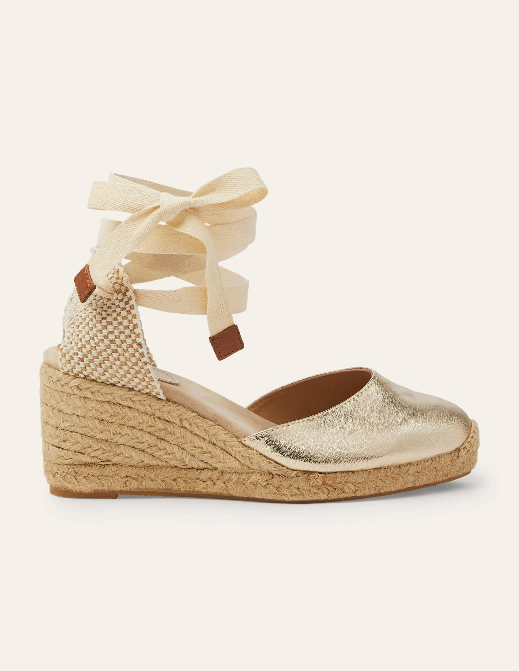 Cassie Espadrilles mit Keilabsatz-Blassgold-Metallic
