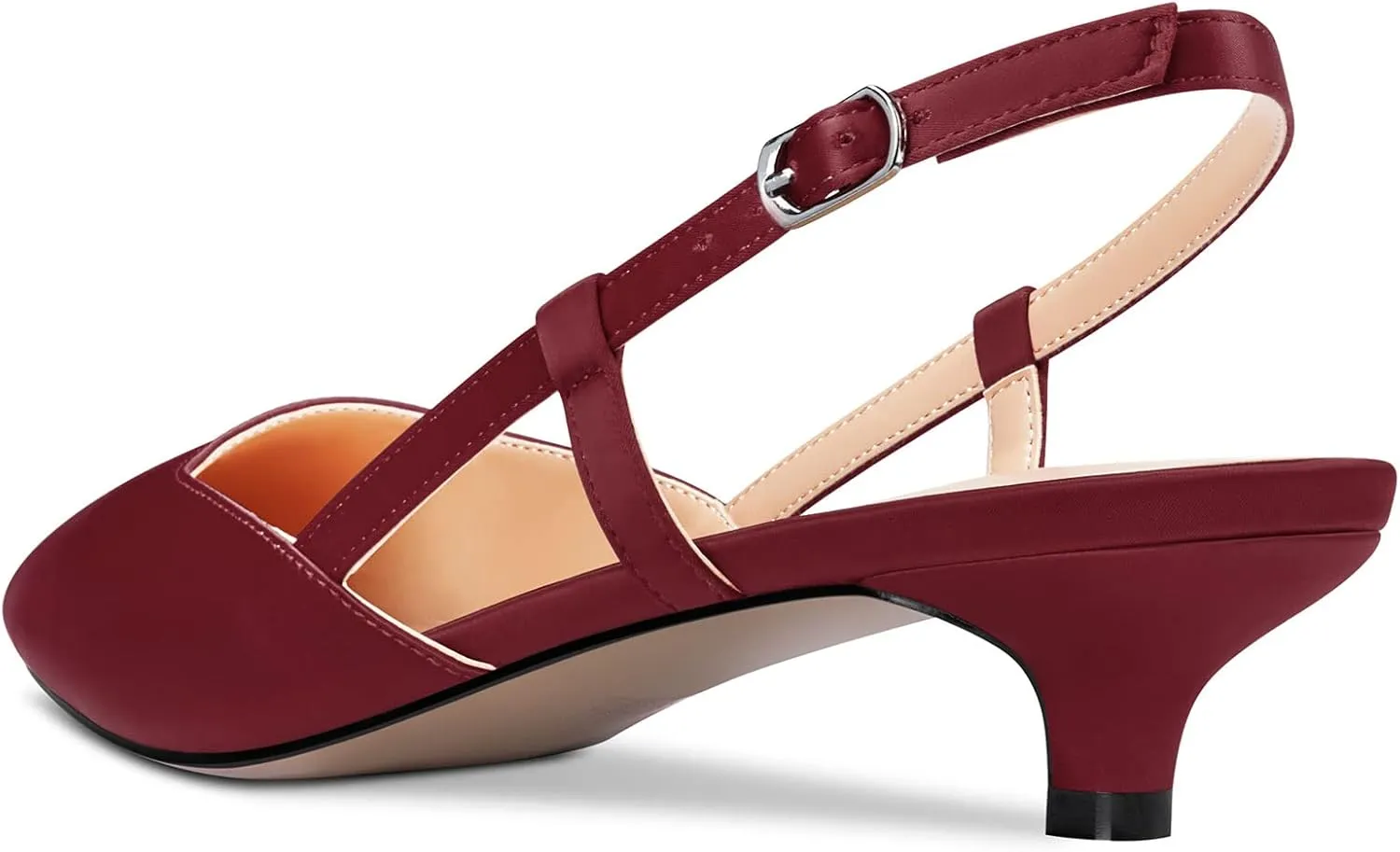 Castamere Low Kitten Heel Pointed Toe Pumps Women Slingback Slip-on Sandals Wedding Office Party Dress 1.4 Inches Heels