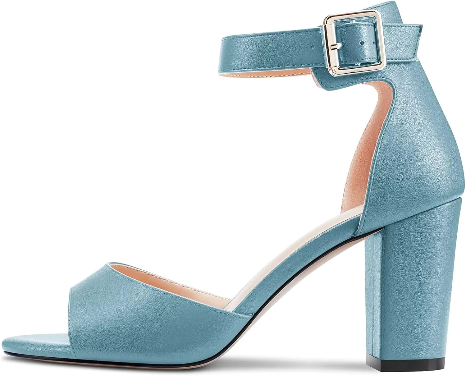 Castamere Women Chunky Block High Heel Peep Open Toe Sandals Ankle Strap Buckle Office Party Dress Shoes