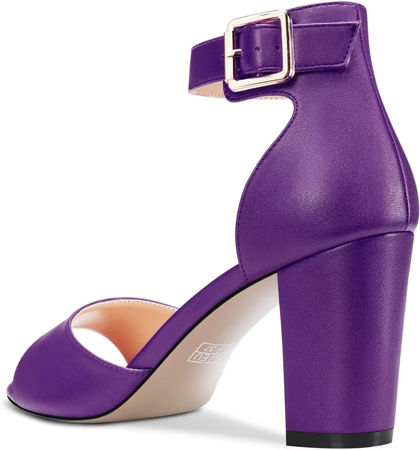 Castamere Women Chunky Block High Heel Peep Open Toe Sandals Ankle Strap Buckle Office Party Dress Shoes