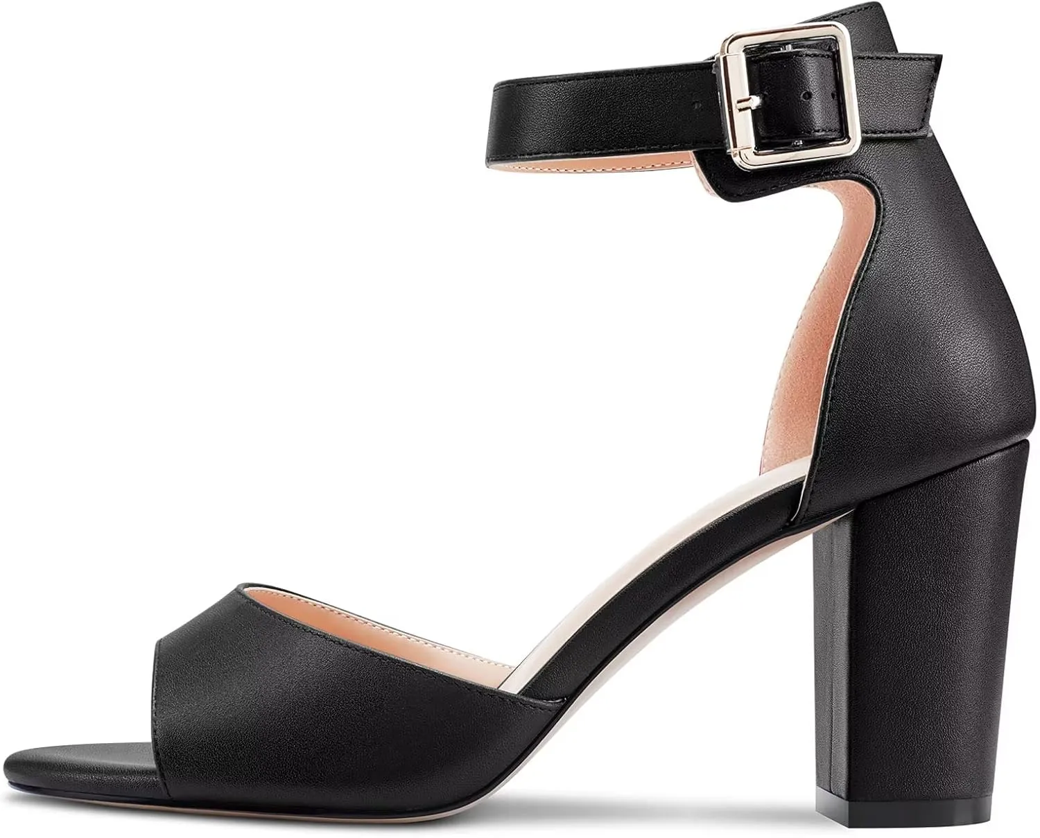 Castamere Women Chunky Block High Heel Peep Open Toe Sandals Ankle Strap Buckle Office Party Dress Shoes