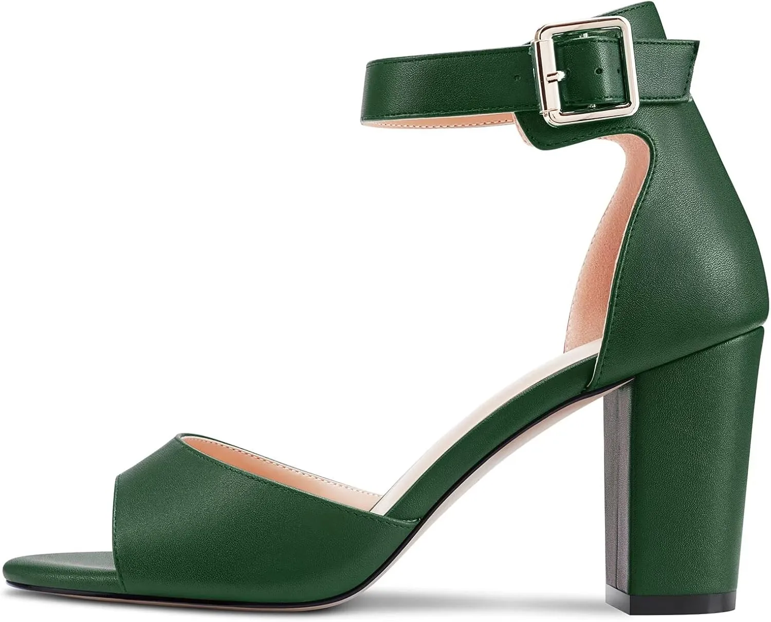 Castamere Women Chunky Block High Heel Peep Open Toe Sandals Ankle Strap Buckle Office Party Dress Shoes