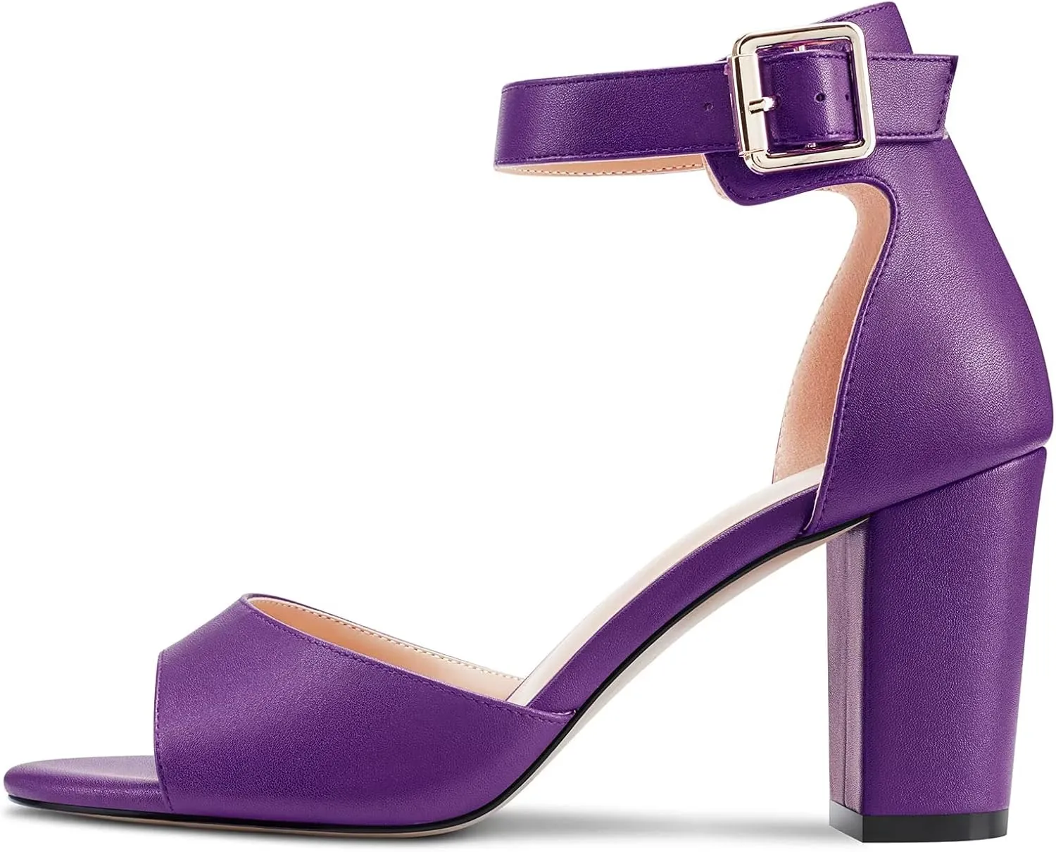Castamere Women Chunky Block High Heel Peep Open Toe Sandals Ankle Strap Buckle Office Party Dress Shoes