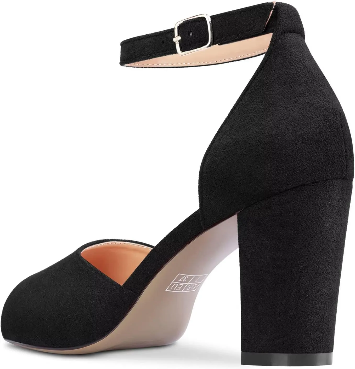Castamere Women Chunky Block High Heel Peep Open Toe Sandals Ankle Strap Wedding Cute 3.2 Inches Heels