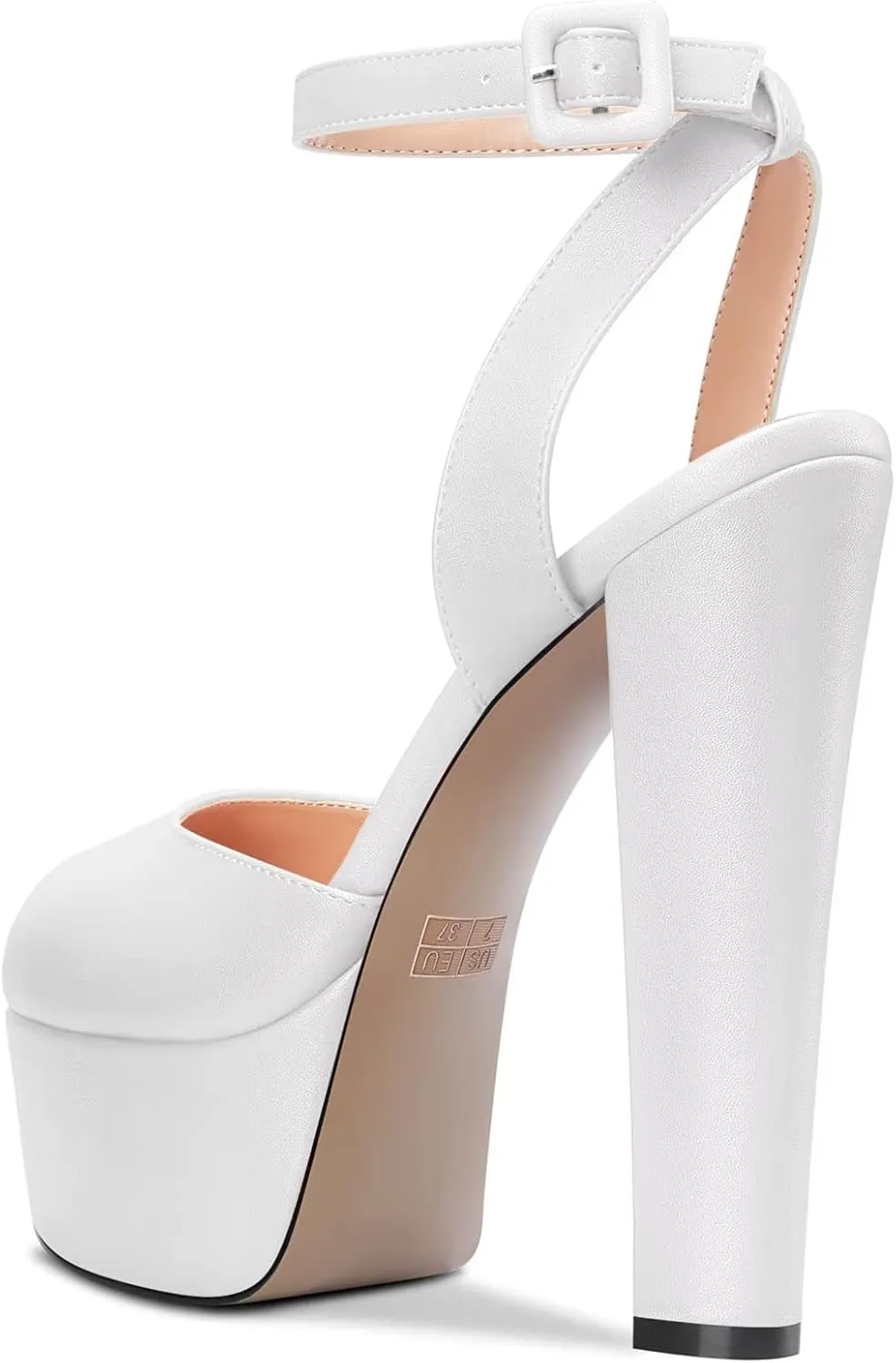 Castamere Women Chunky Block High Platform Heel Peep Open Toe Sandals Ankle Strap Slingback Buckle Party Shoes