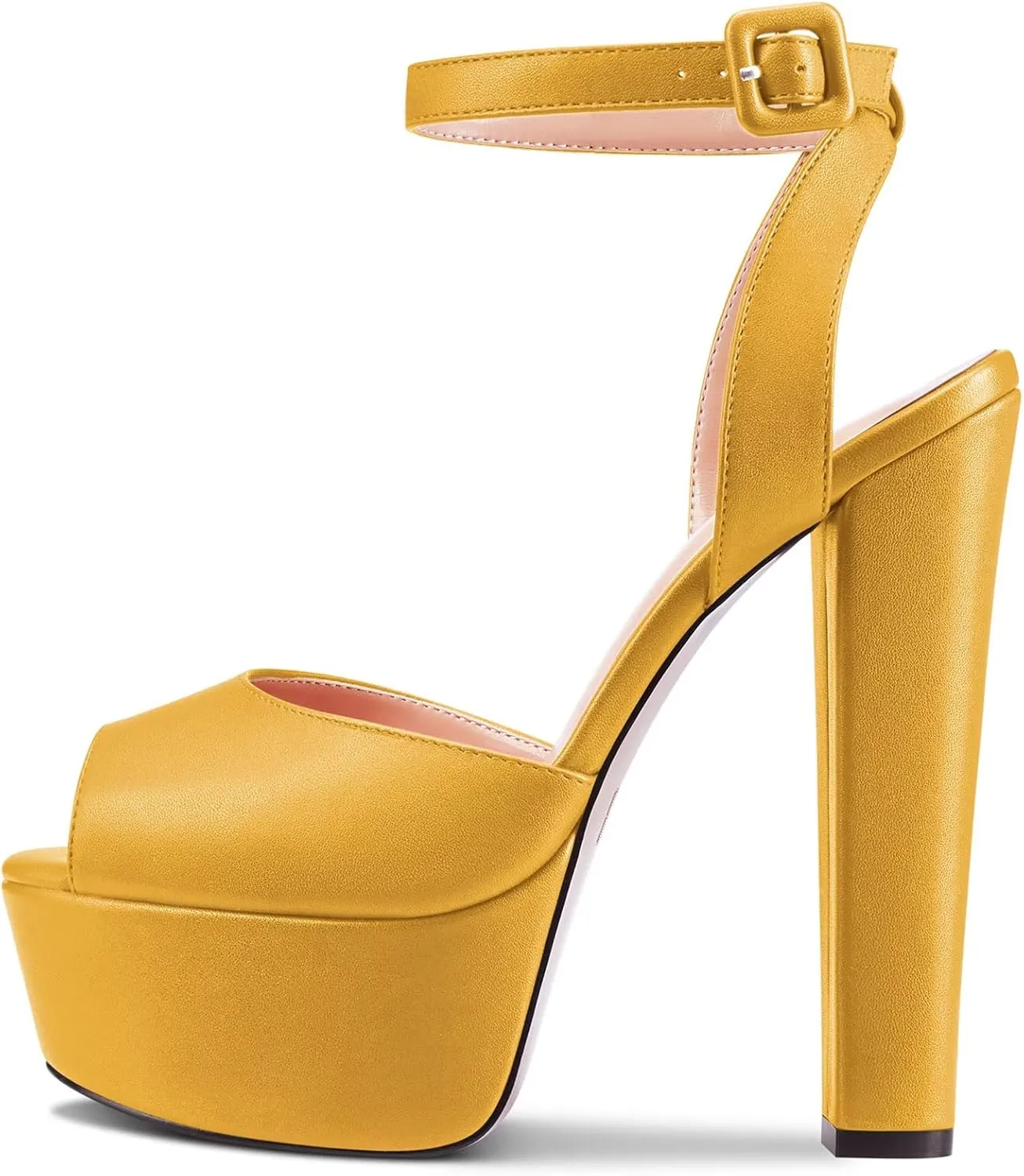 Castamere Women Chunky Block High Platform Heel Peep Open Toe Sandals Ankle Strap Slingback Buckle Party Shoes
