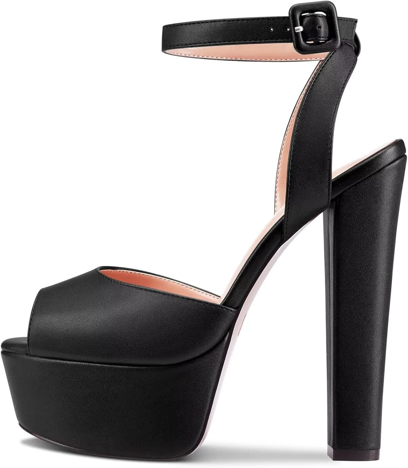 Castamere Women Chunky Block High Platform Heel Peep Open Toe Sandals Ankle Strap Slingback Buckle Party Shoes