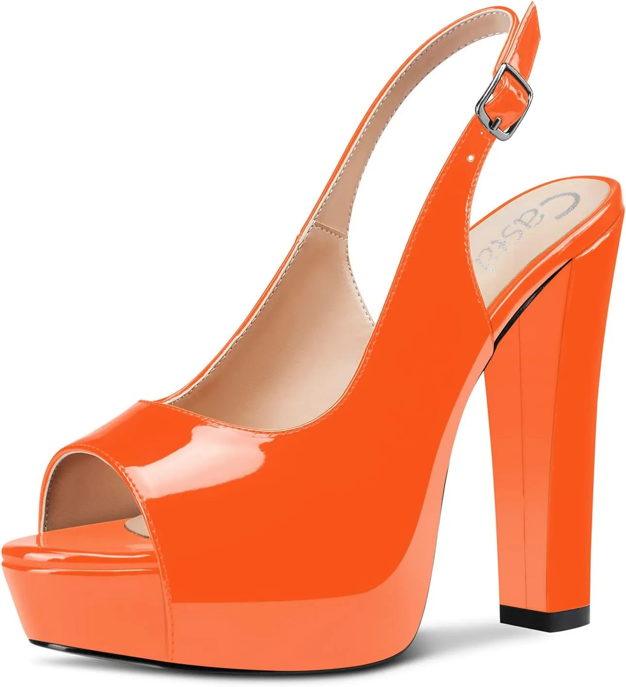 Castamere Women Chunky Block High Platform Heels Peep Open Toe Sandals Slingback Wedding Slip-on Pumps Clear Cute Dress Shoes