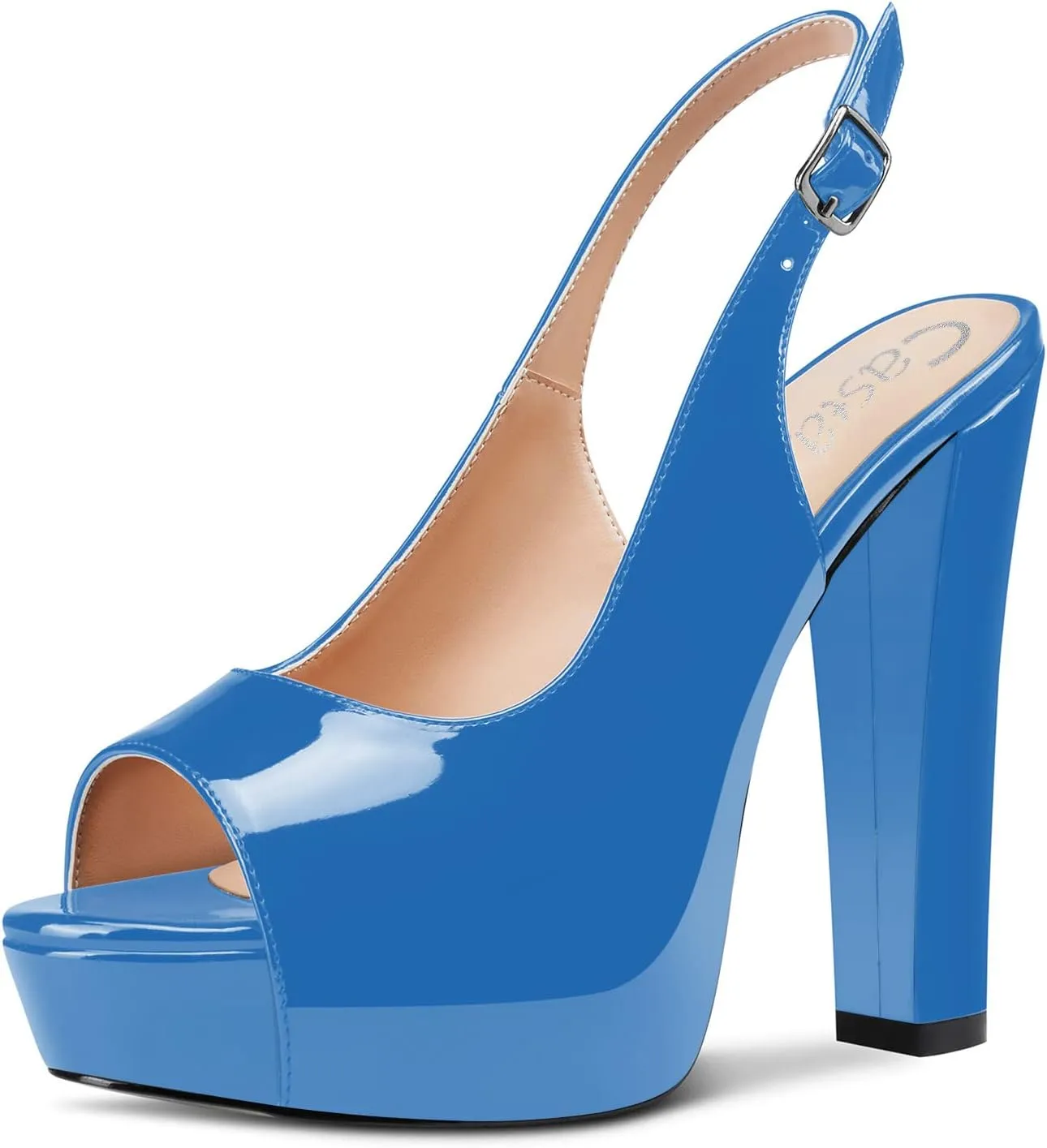 Castamere Women Chunky Block High Platform Heels Peep Open Toe Sandals Slingback Wedding Slip-on Pumps Clear Cute Dress Shoes