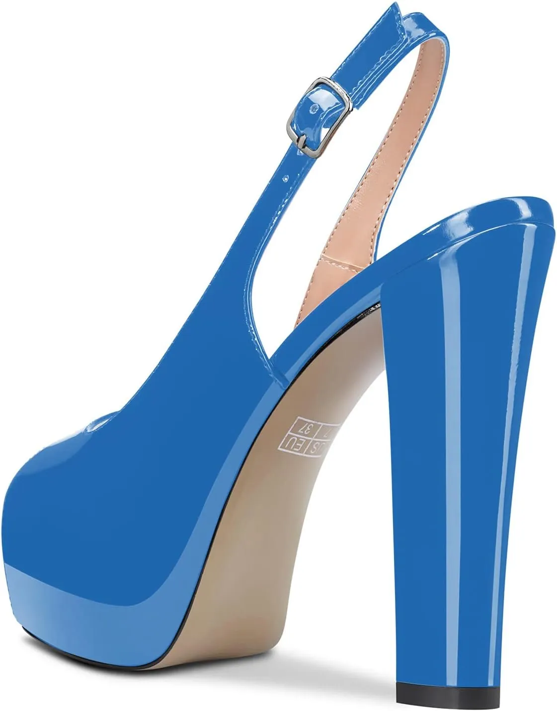 Castamere Women Chunky Block High Platform Heels Peep Open Toe Sandals Slingback Wedding Slip-on Pumps Clear Cute Dress Shoes