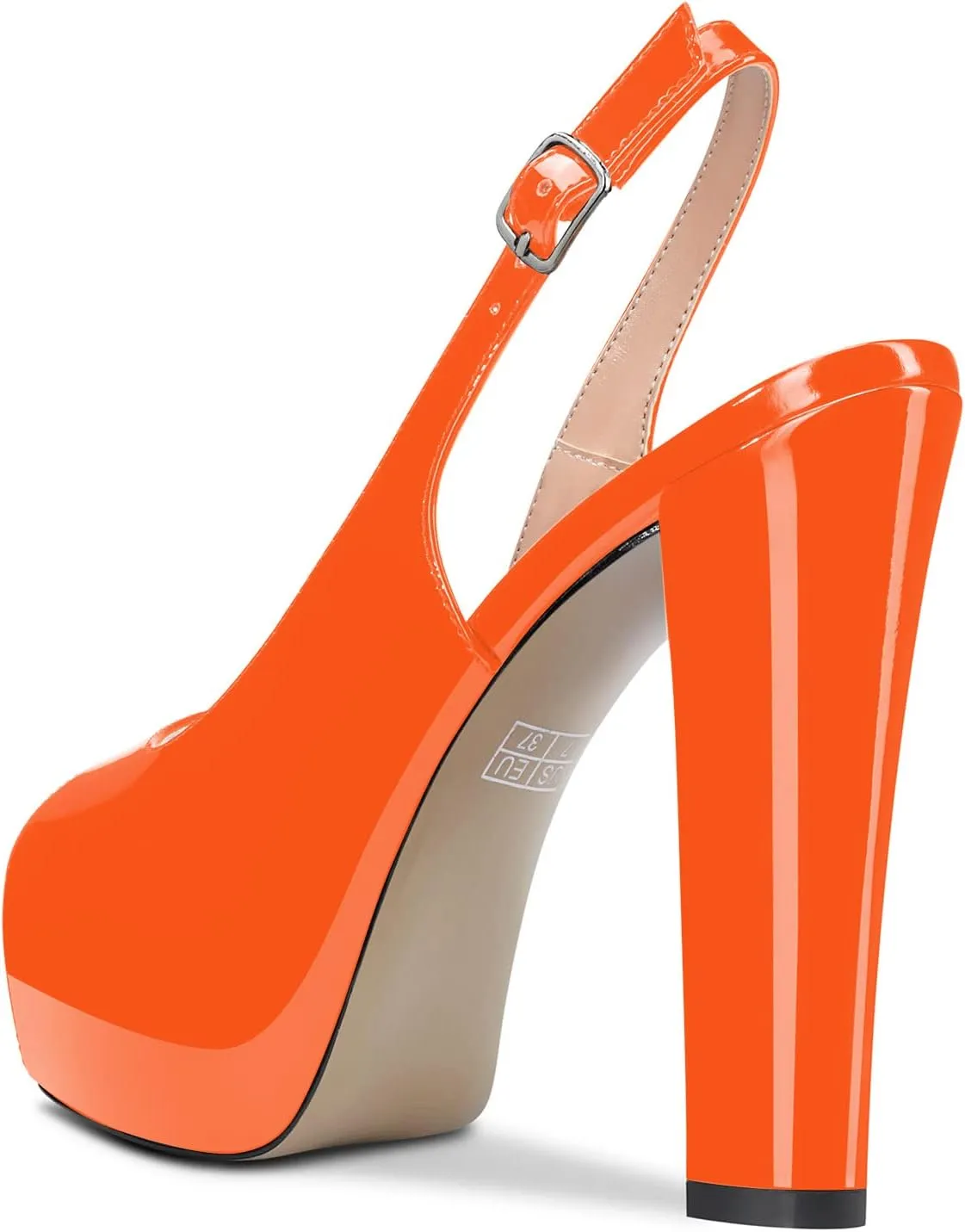Castamere Women Chunky Block High Platform Heels Peep Open Toe Sandals Slingback Wedding Slip-on Pumps Clear Cute Dress Shoes