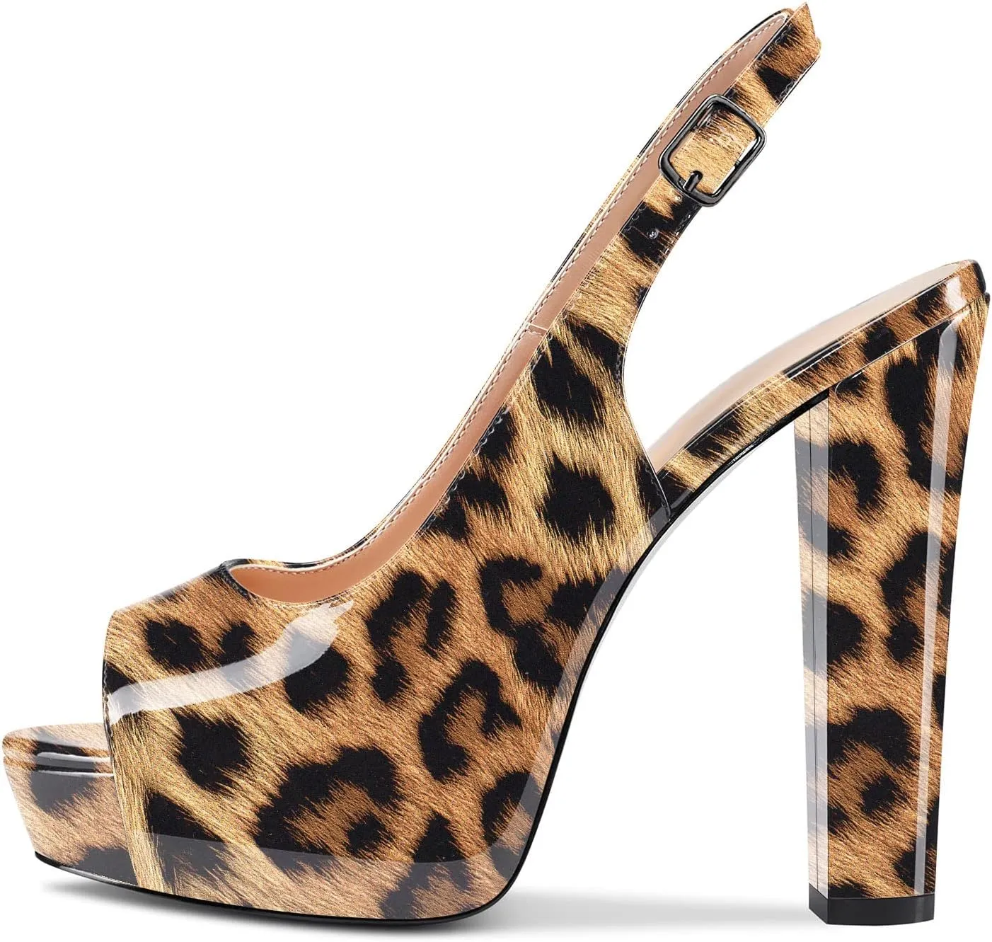 Castamere Women Chunky Block High Platform Heels Peep Open Toe Sandals Slingback Wedding Slip-on Pumps Clear Cute Dress Shoes