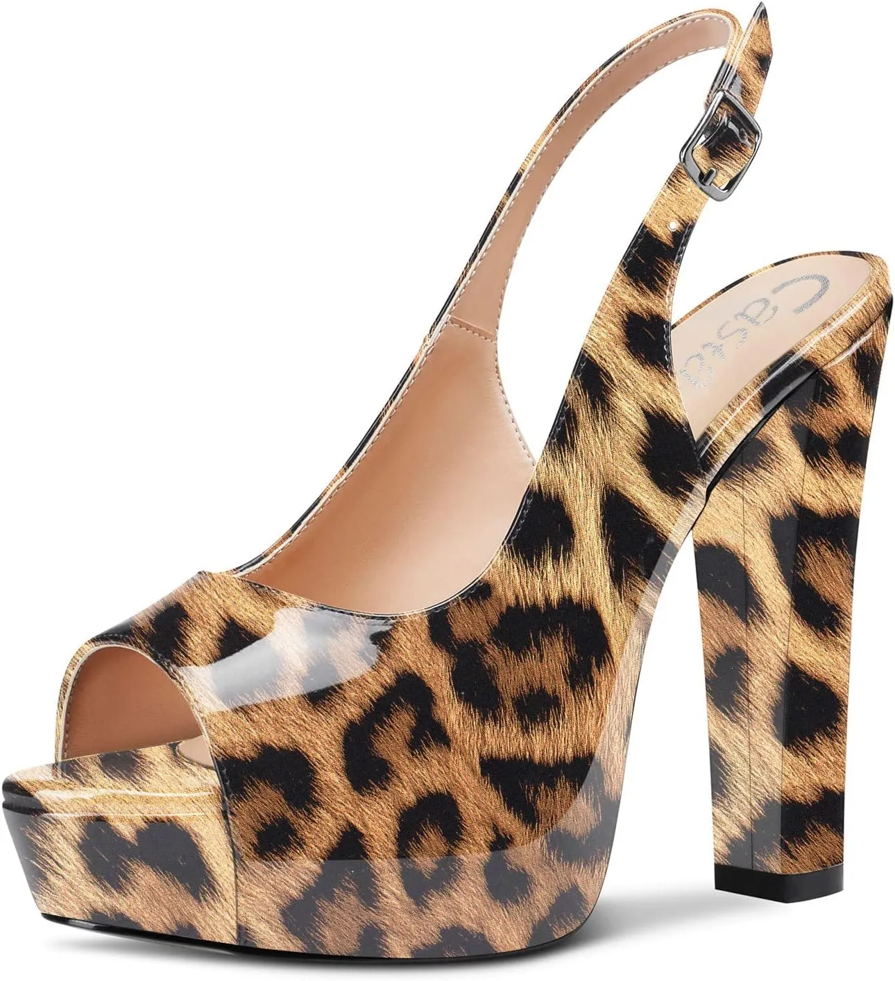 Castamere Women Chunky Block High Platform Heels Peep Open Toe Sandals Slingback Wedding Slip-on Pumps Clear Cute Dress Shoes