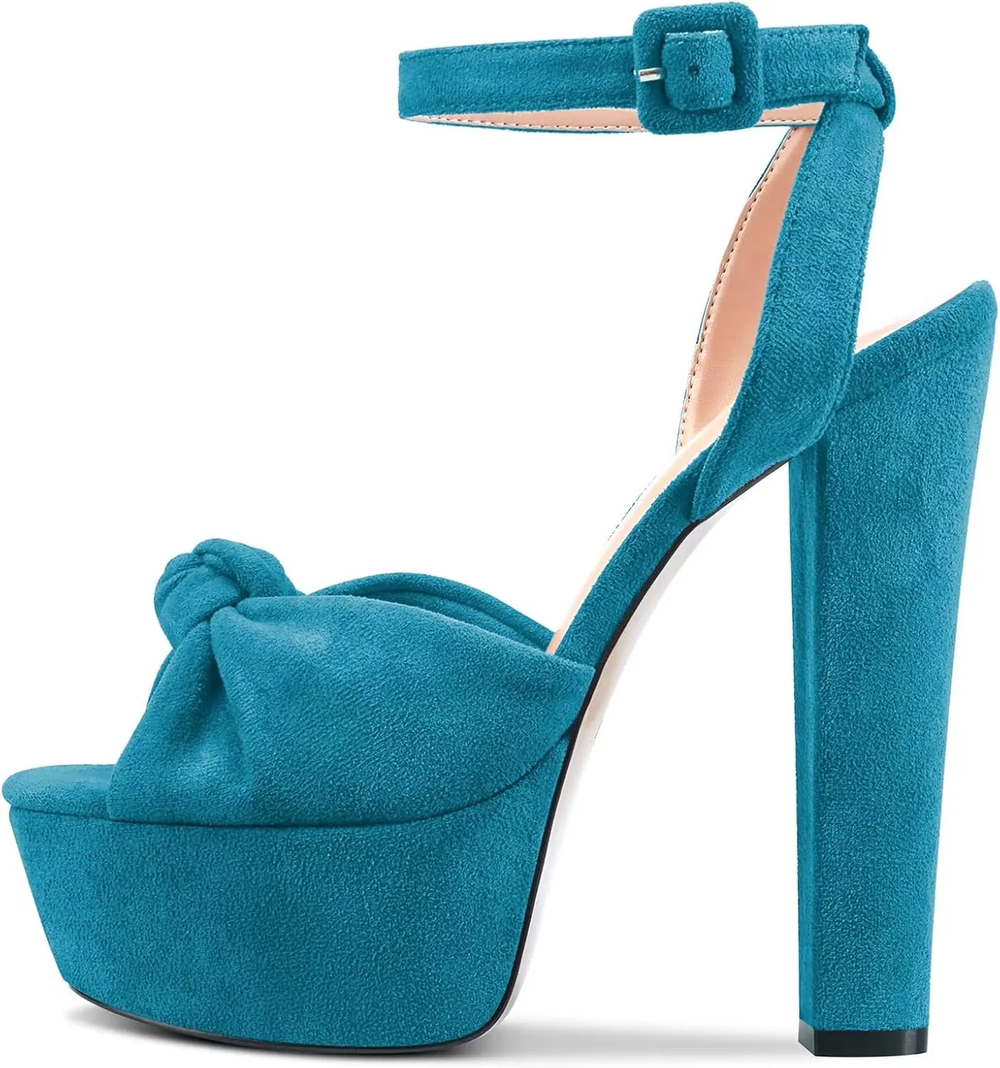 Castamere Women High Chunky Block Platform Heel Peep Open Toe Ankle Strap Bow-knot Sandals
