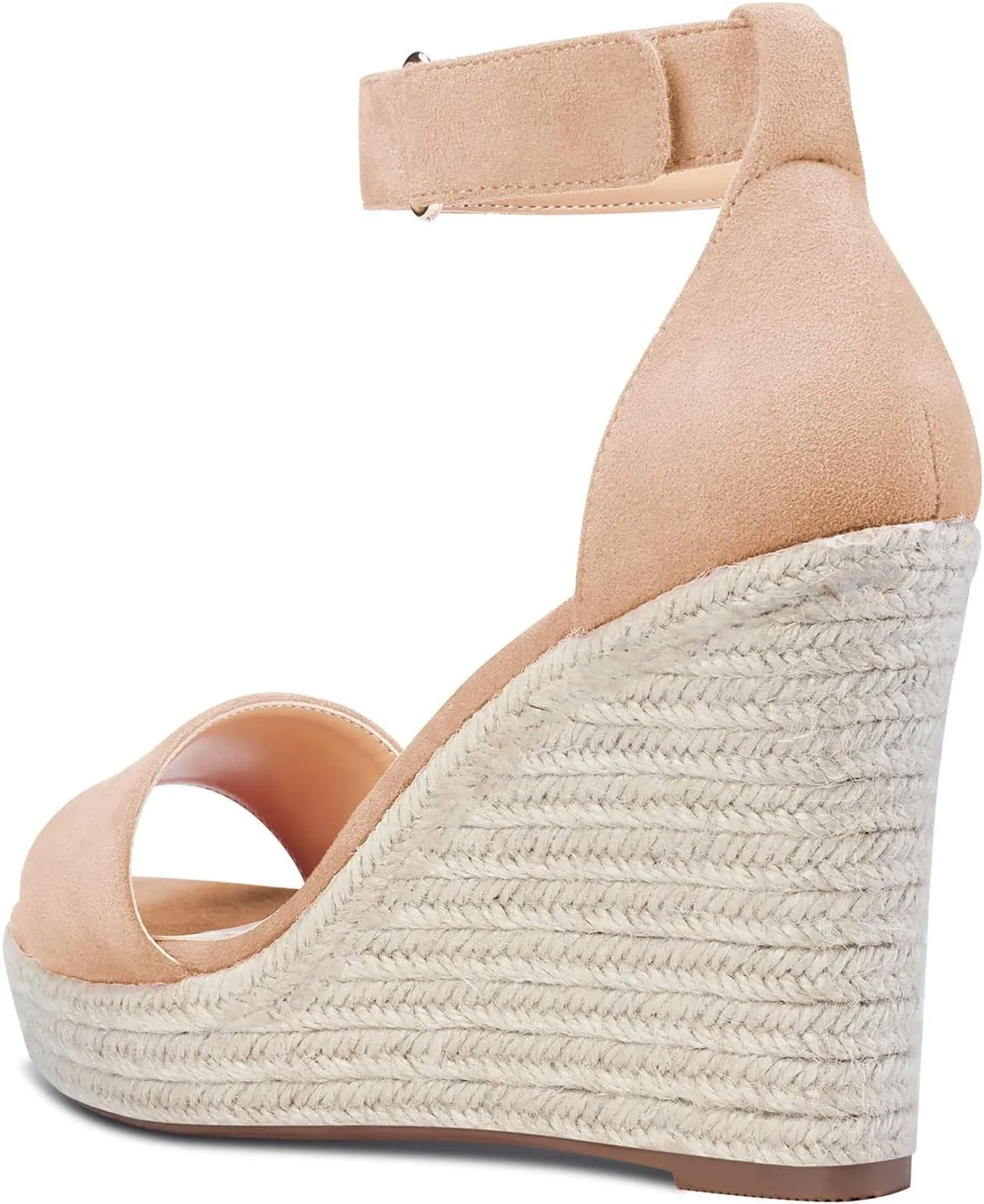 Castamere Women High Heel Wedge Platform Peep Open Toe Ankle Strap Sandals Wedding Party Dress 3.9 Inches Heels