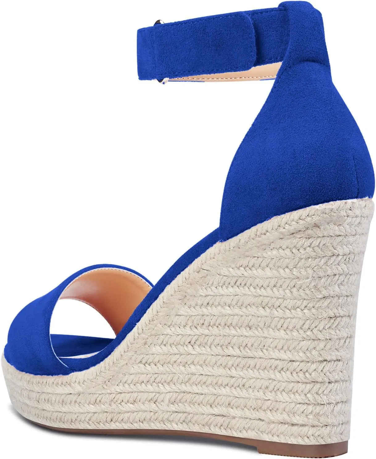 Castamere Women High Heel Wedge Platform Peep Open Toe Ankle Strap Sandals Wedding Party Dress 3.9 Inches Heels