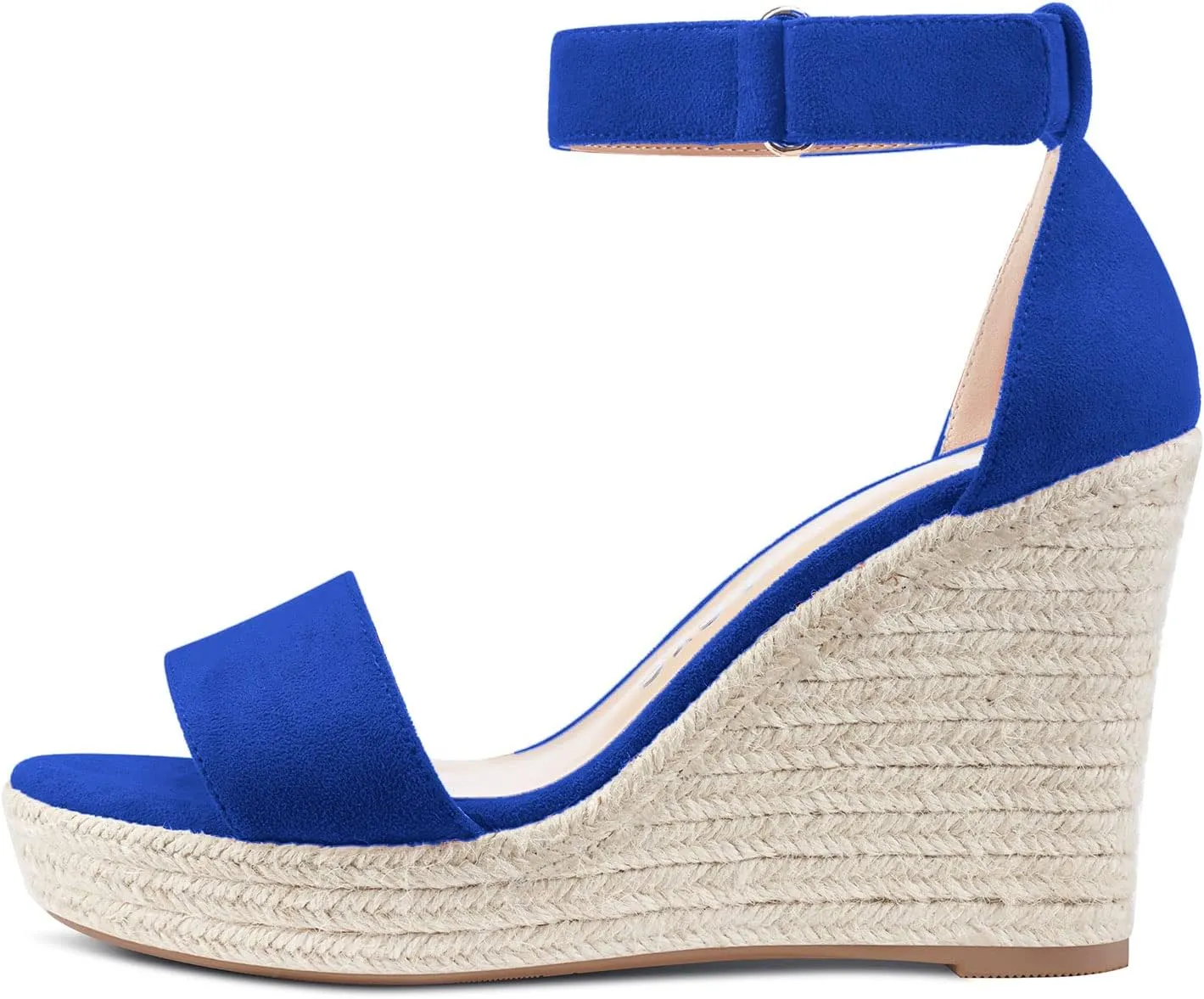 Castamere Women High Heel Wedge Platform Peep Open Toe Ankle Strap Sandals Wedding Party Dress 3.9 Inches Heels