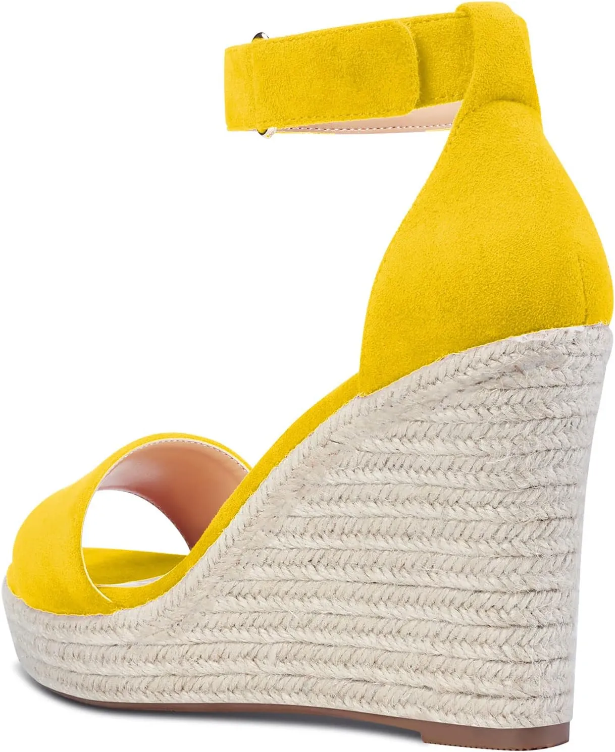 Castamere Women High Heel Wedge Platform Peep Open Toe Ankle Strap Sandals Wedding Party Dress 3.9 Inches Heels
