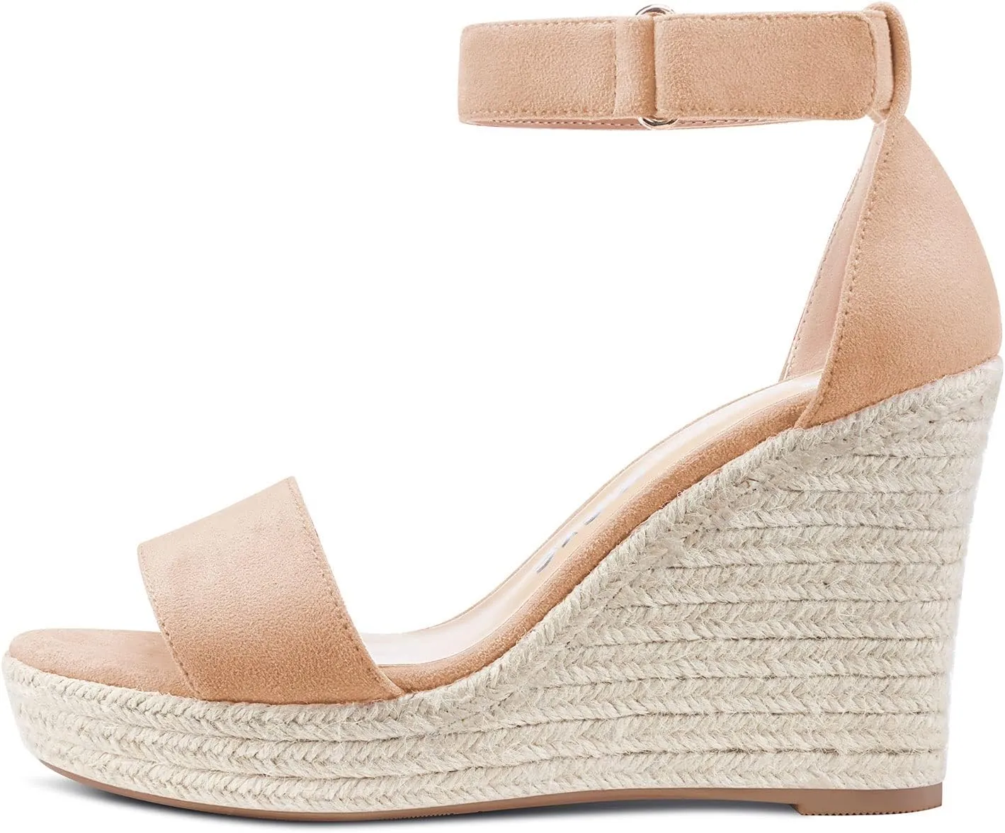 Castamere Women High Heel Wedge Platform Peep Open Toe Ankle Strap Sandals Wedding Party Dress 3.9 Inches Heels