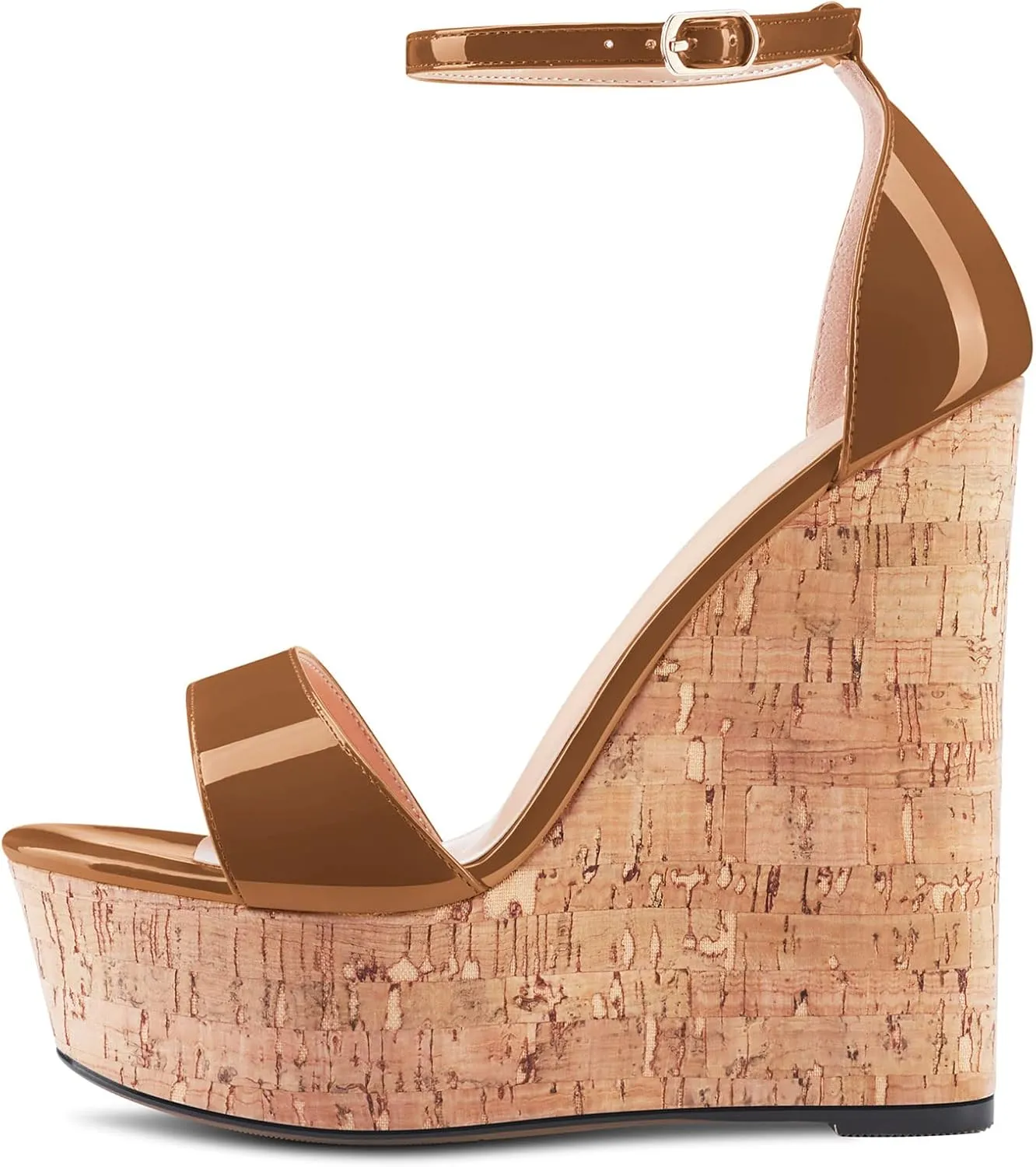 Castamere Women High Wedge Platform Heel Peep Open Toe Ankle Strap Sandals Wedding Party Dress 5.9 Inches Heels