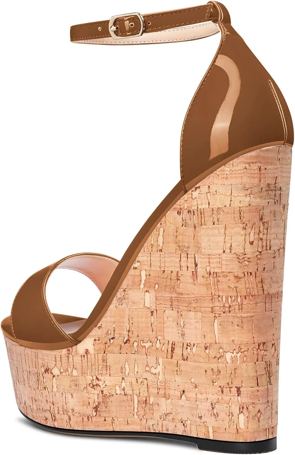 Castamere Women High Wedge Platform Heel Peep Open Toe Ankle Strap Sandals Wedding Party Dress 5.9 Inches Heels